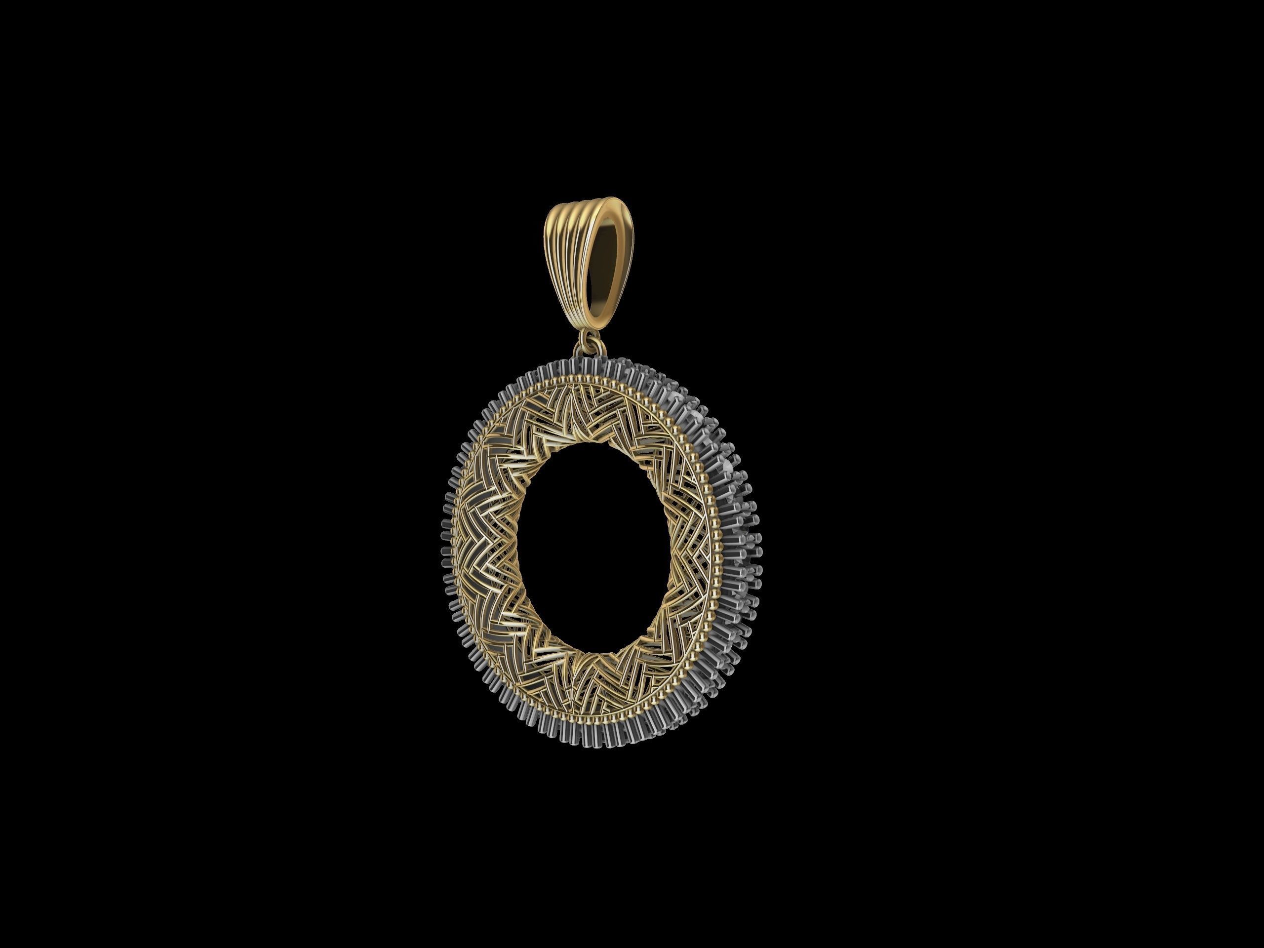 Contemporary Diamond Jali Pendant 3D print model_9