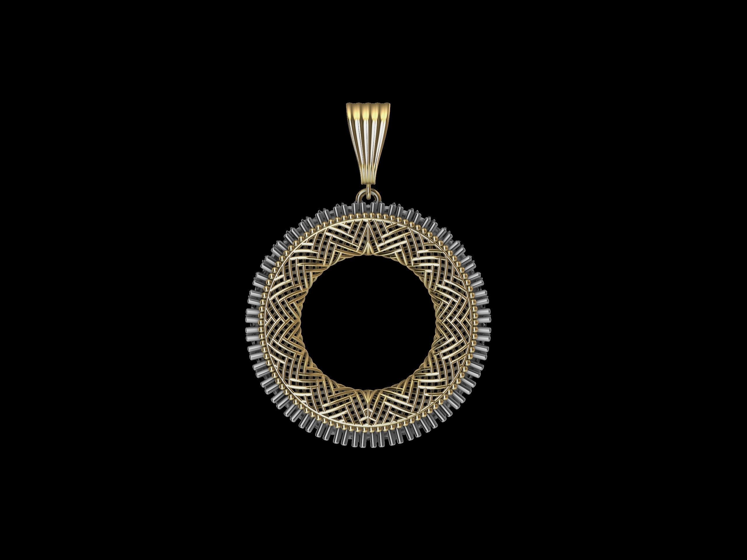 Contemporary Diamond Jali Pendant 3D print model_6