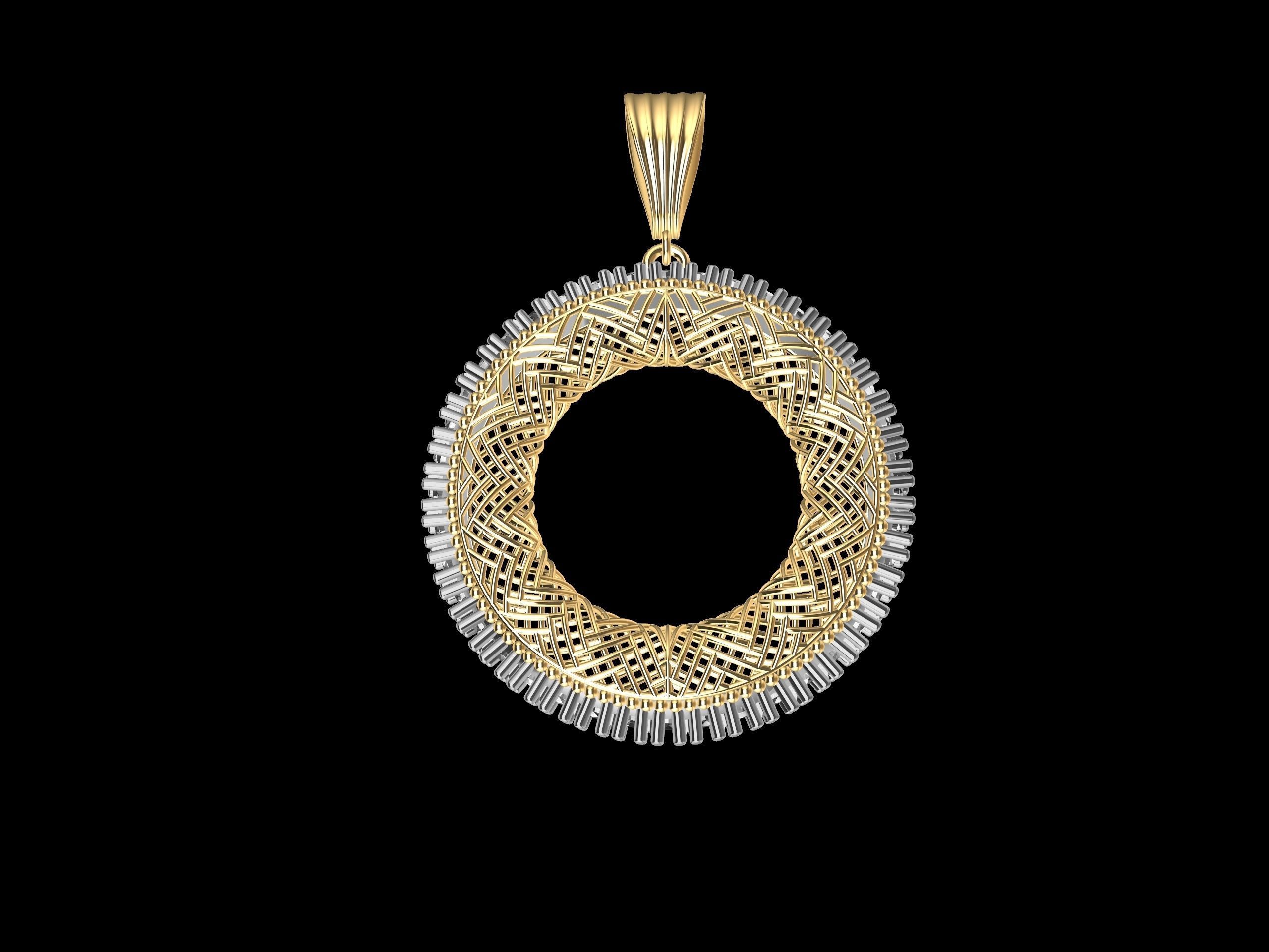 Contemporary Diamond Jali Pendant 3D print model_11