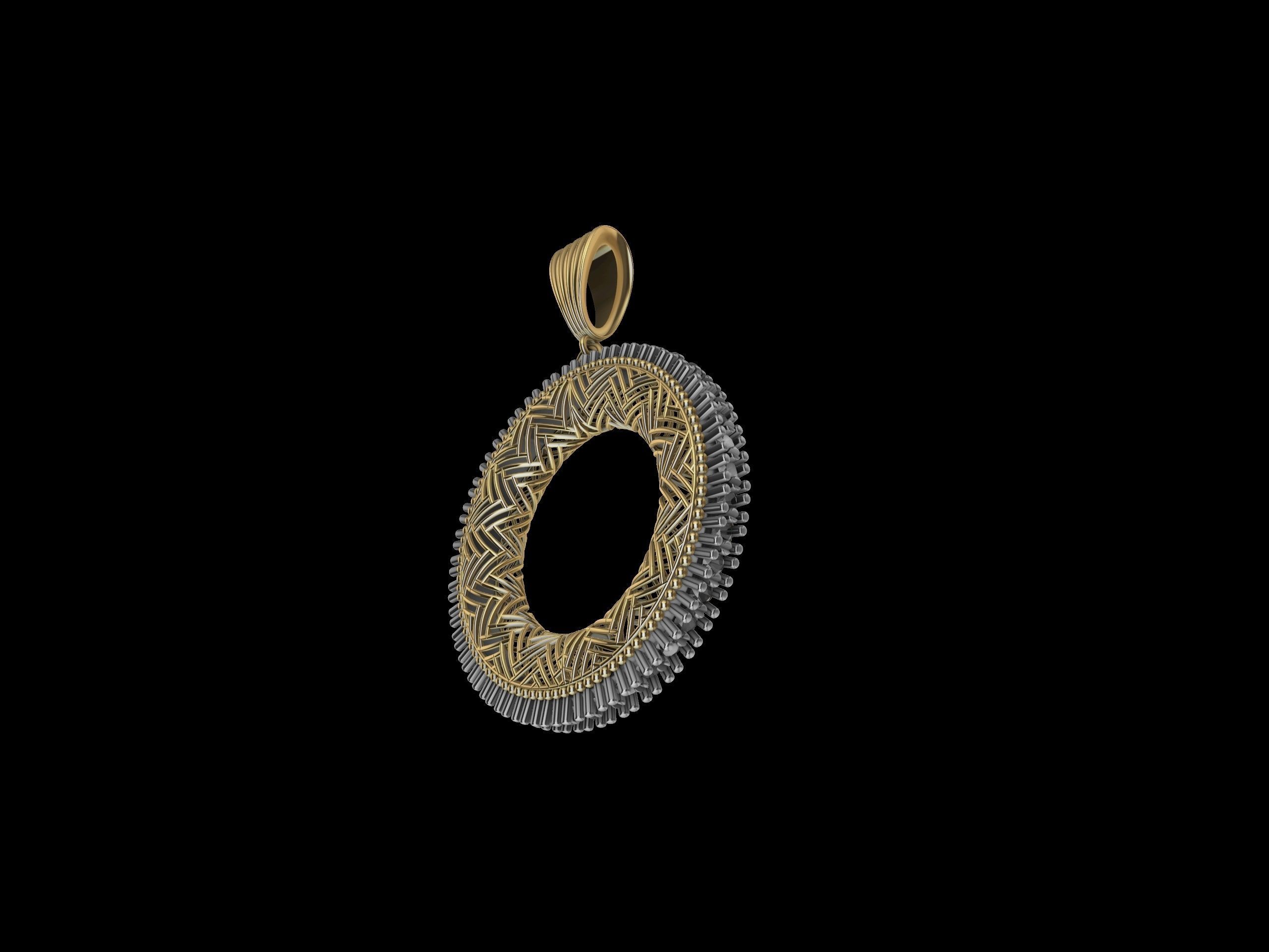 Contemporary Diamond Jali Pendant 3D print model_10