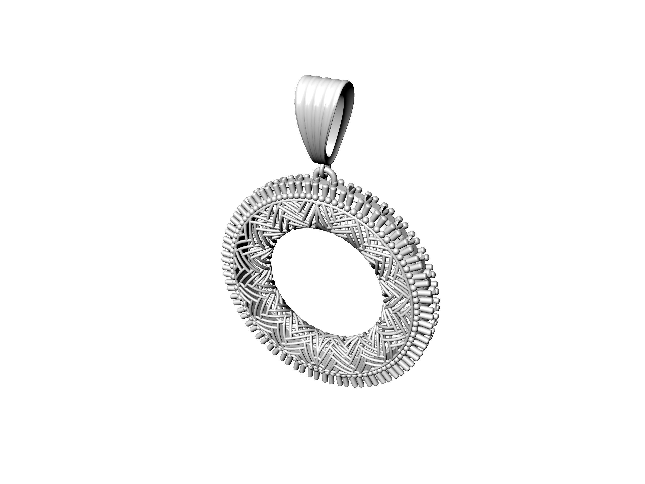 Contemporary Diamond Jali Pendant 3D print model_15