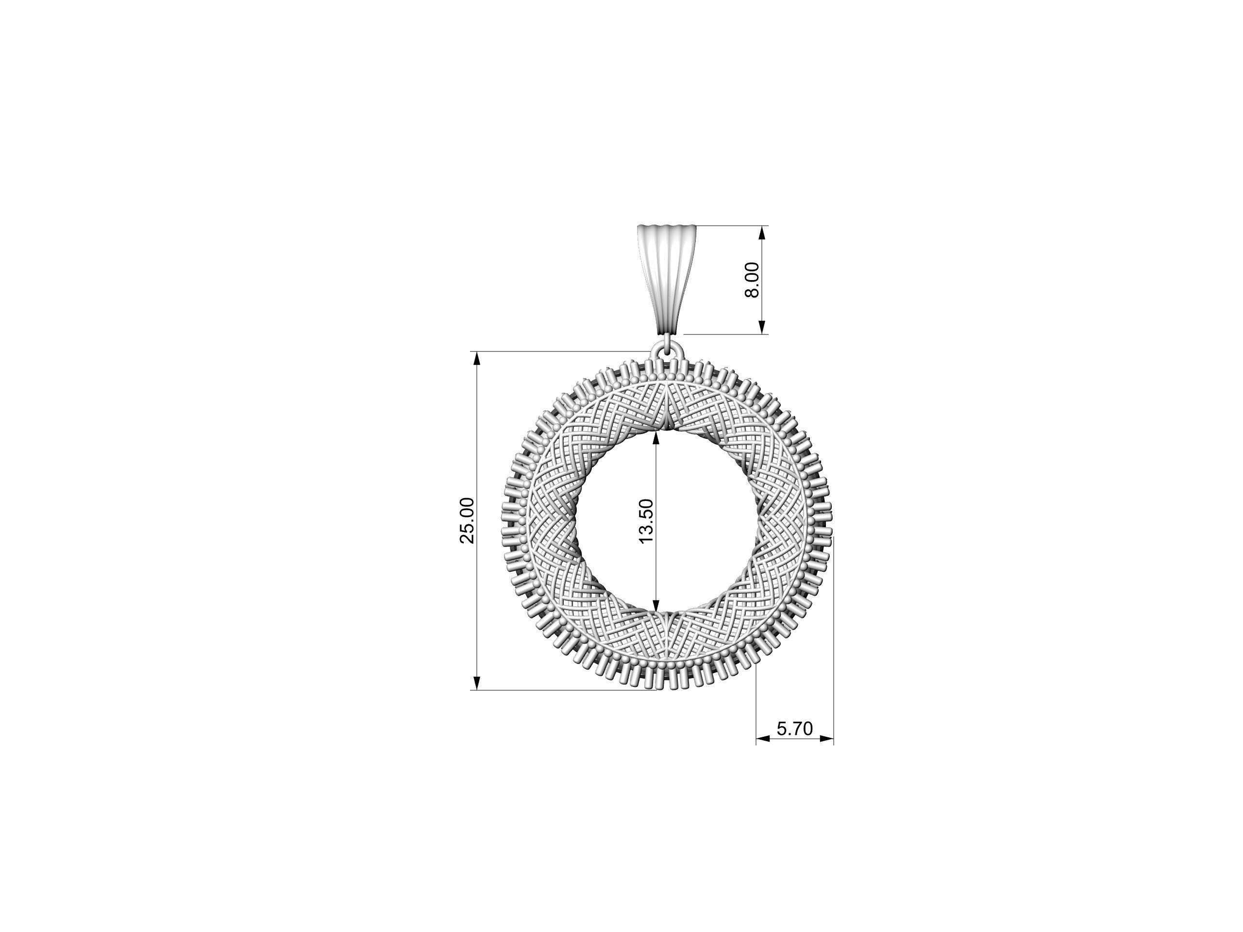 Contemporary Diamond Jali Pendant 3D print model_3