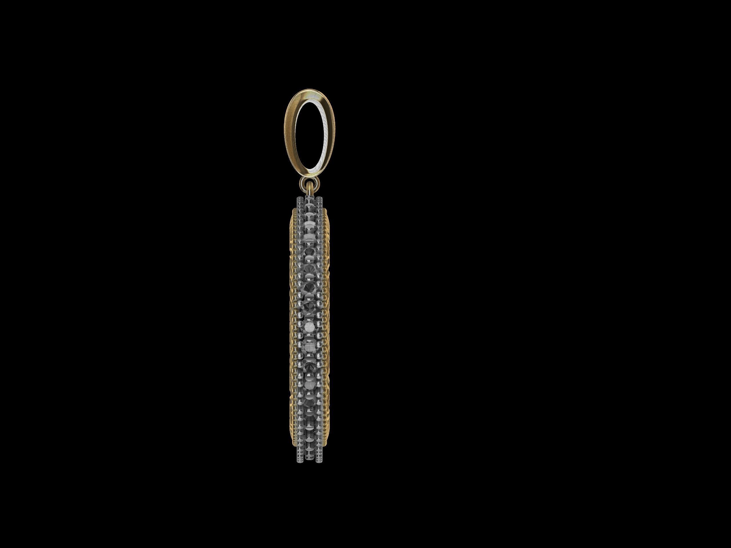 Contemporary Diamond Jali Pendant 3D print model_8