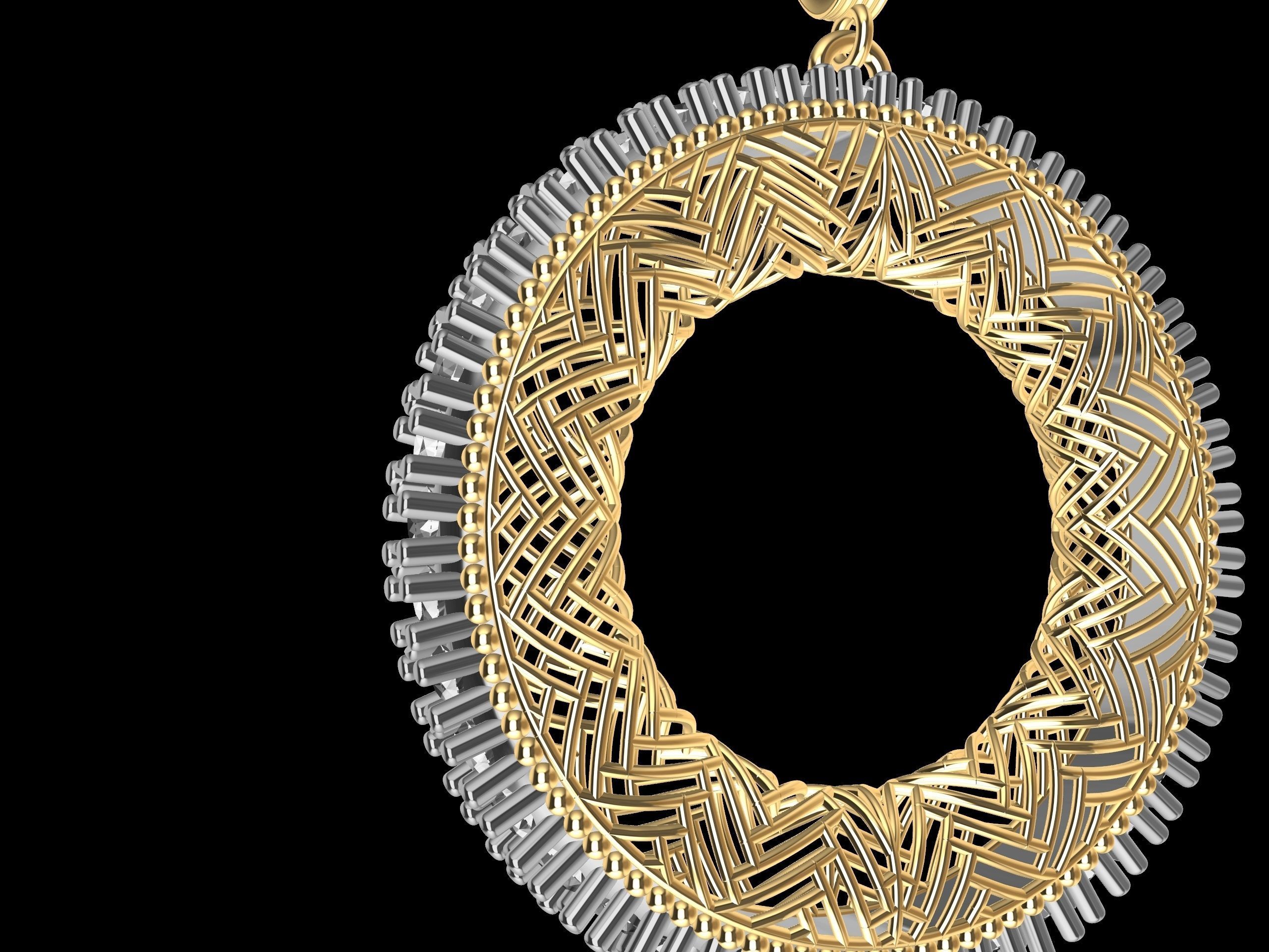 Contemporary Diamond Jali Pendant 3D print model_1