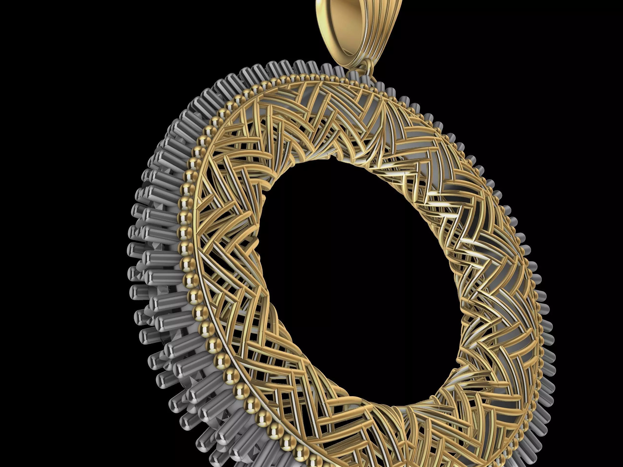 Contemporary Diamond Jali Pendant 3D print model_0