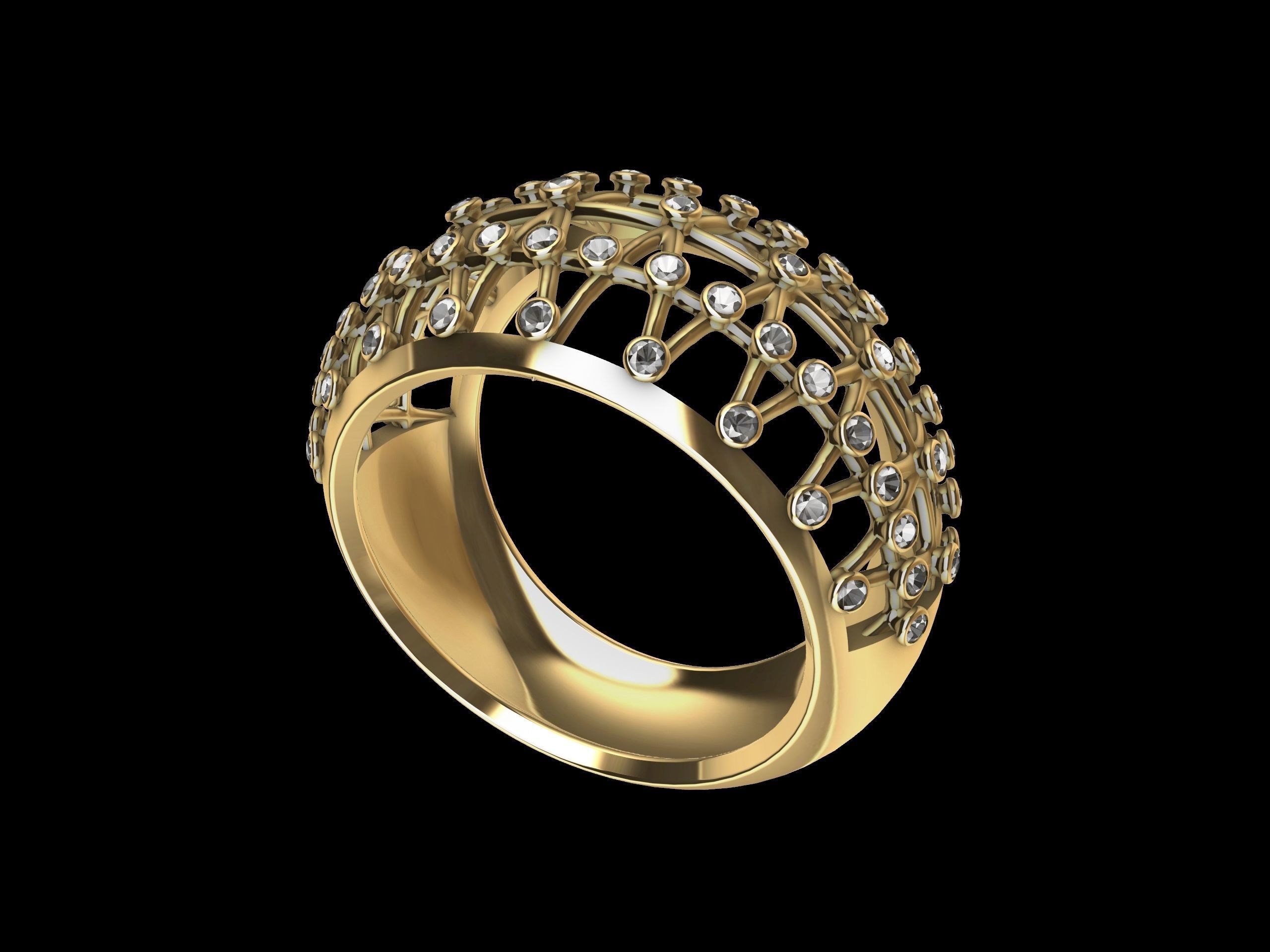 Art Deco Classic  Diamond Ring 3D print model_10