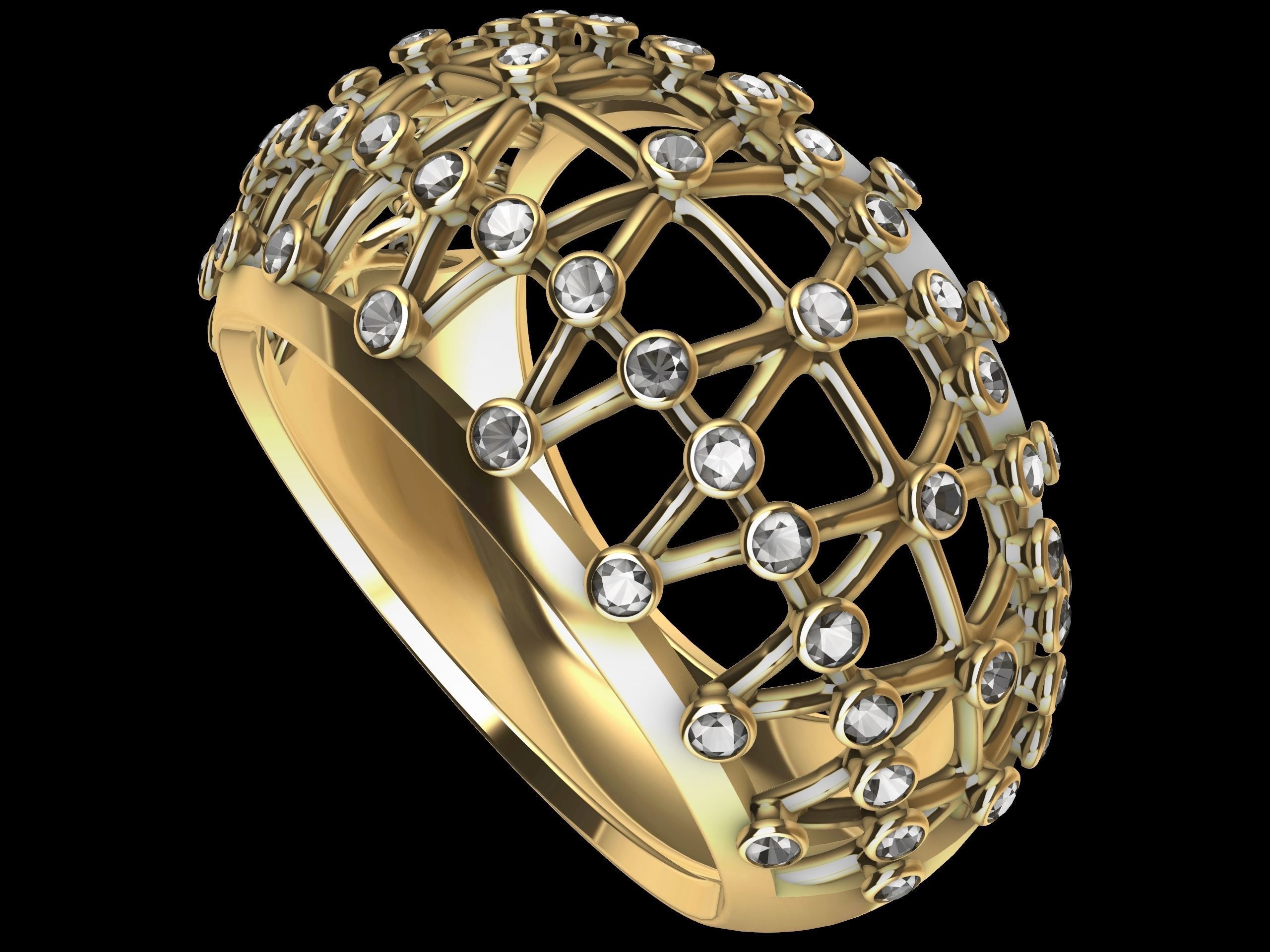 Art Deco Classic  Diamond Ring 3D print model_1