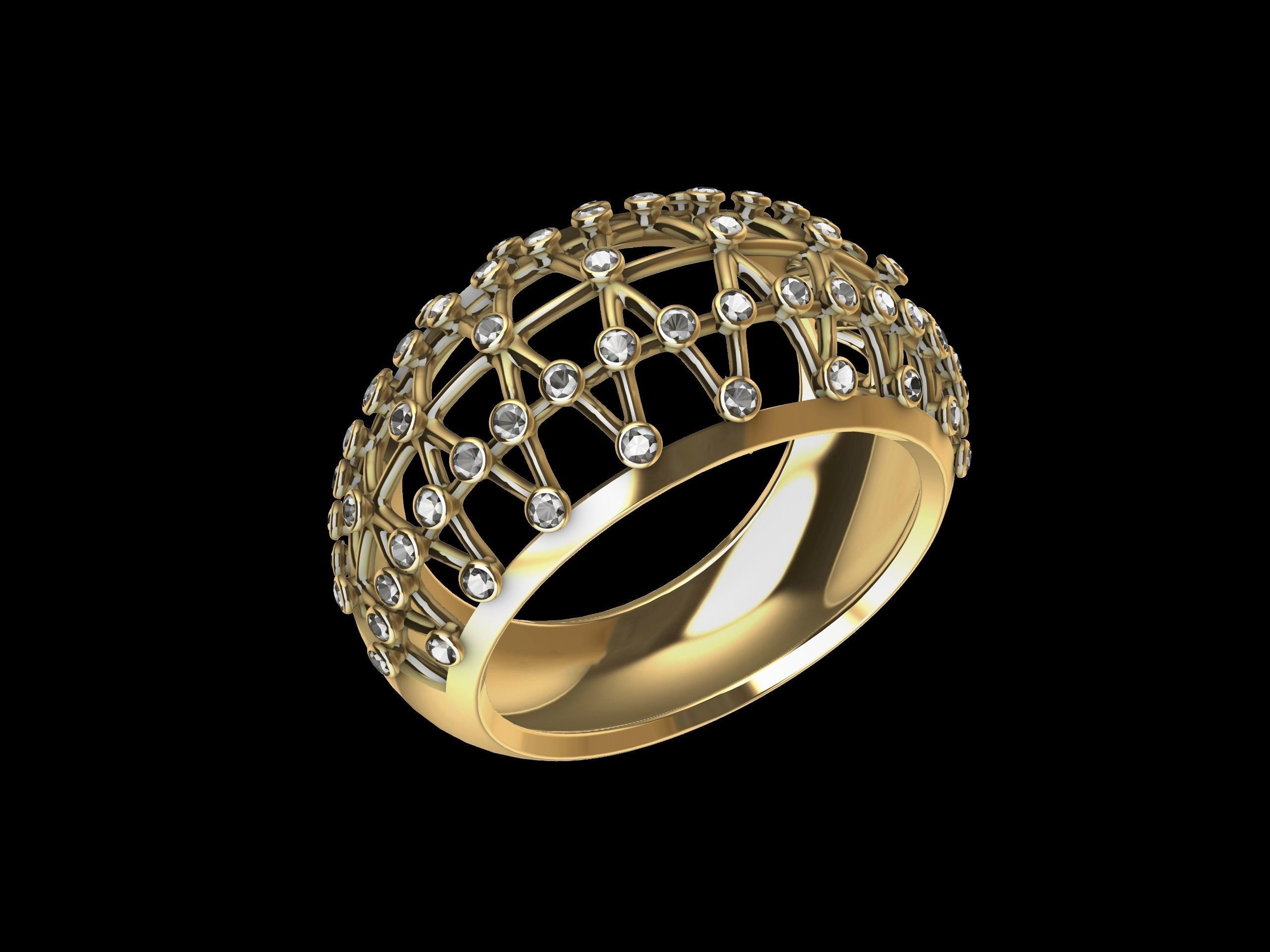 Art Deco Classic  Diamond Ring 3D print model_2