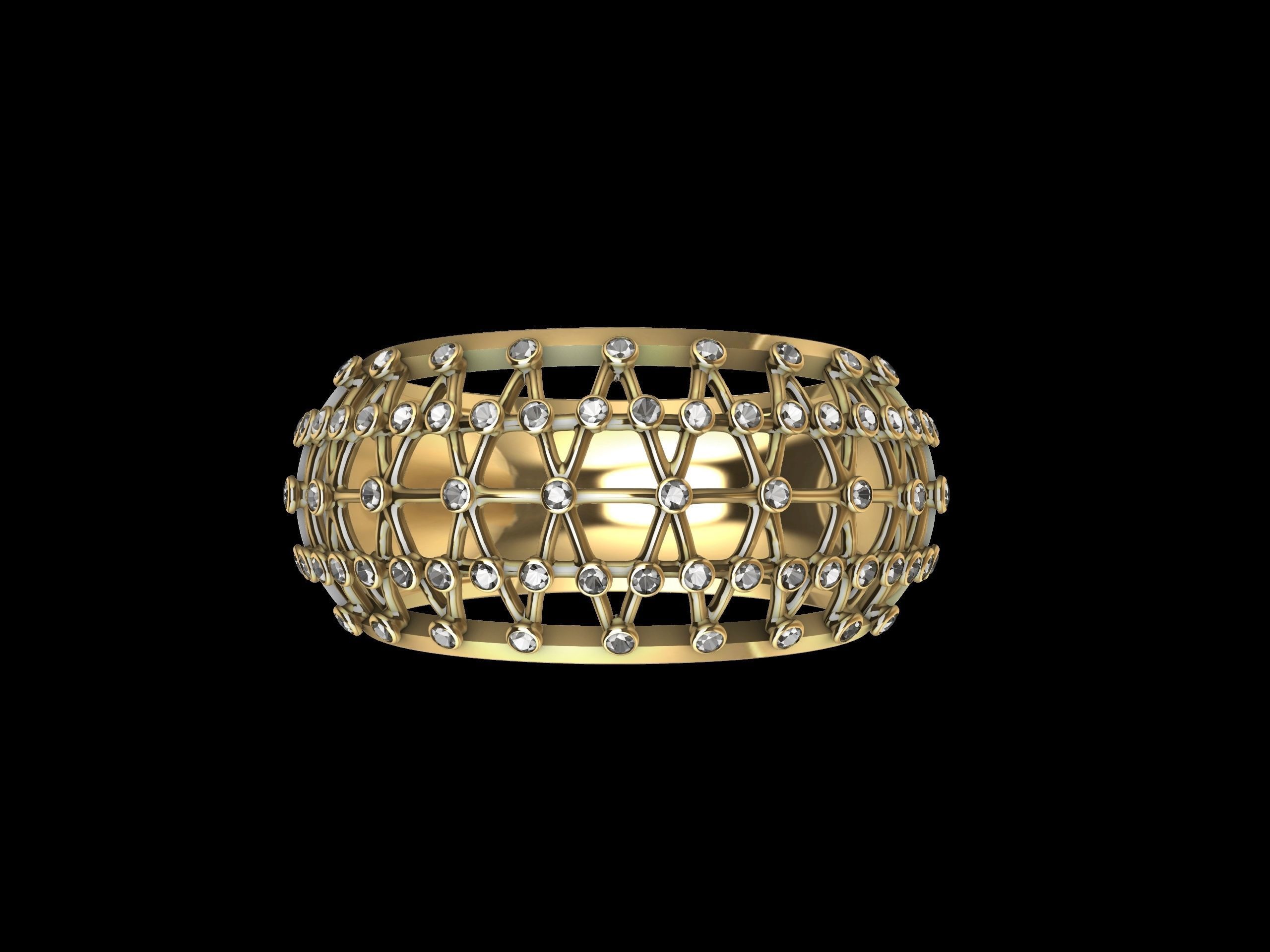 Art Deco Classic  Diamond Ring 3D print model_4