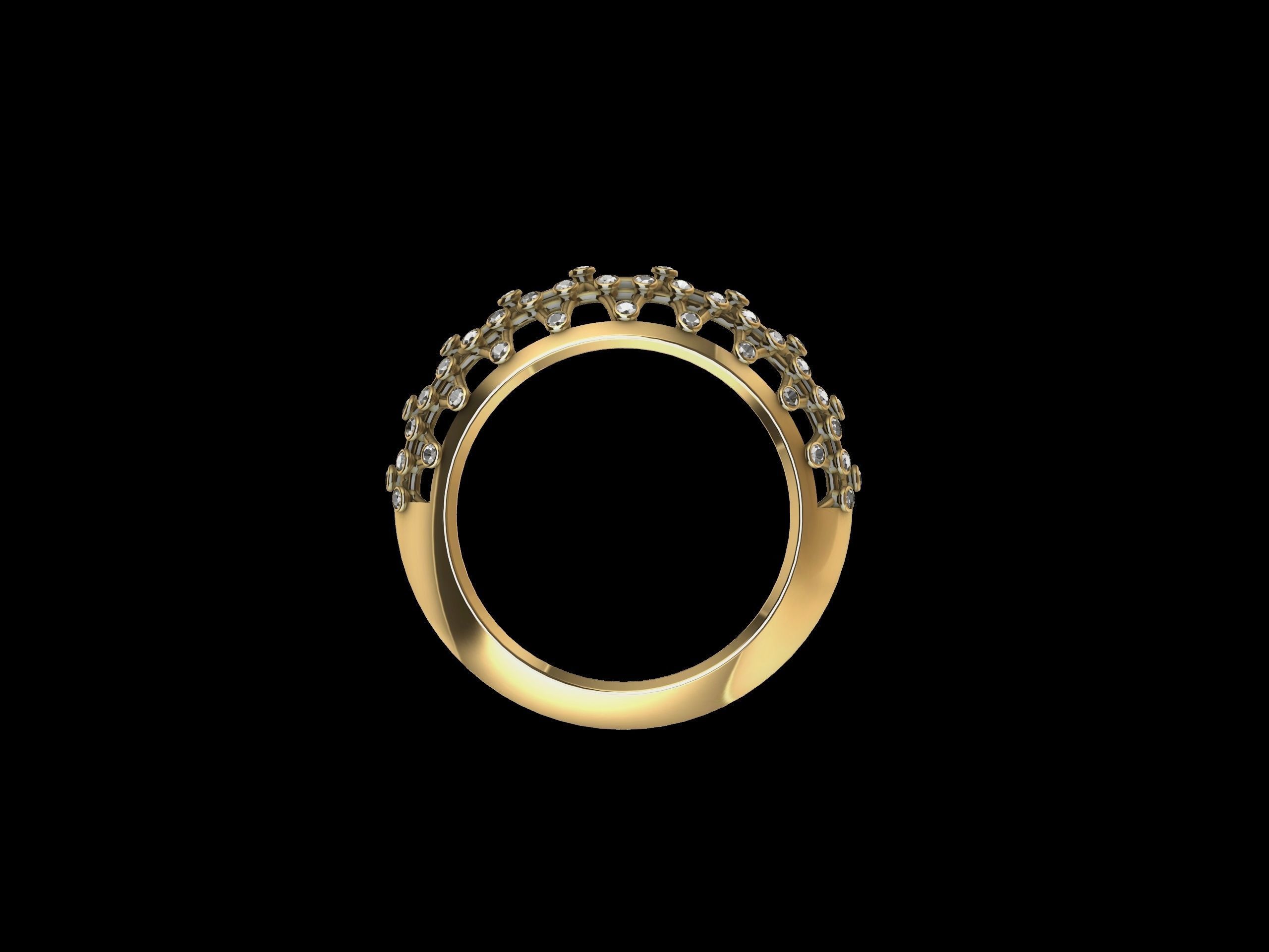 Art Deco Classic  Diamond Ring 3D print model_8