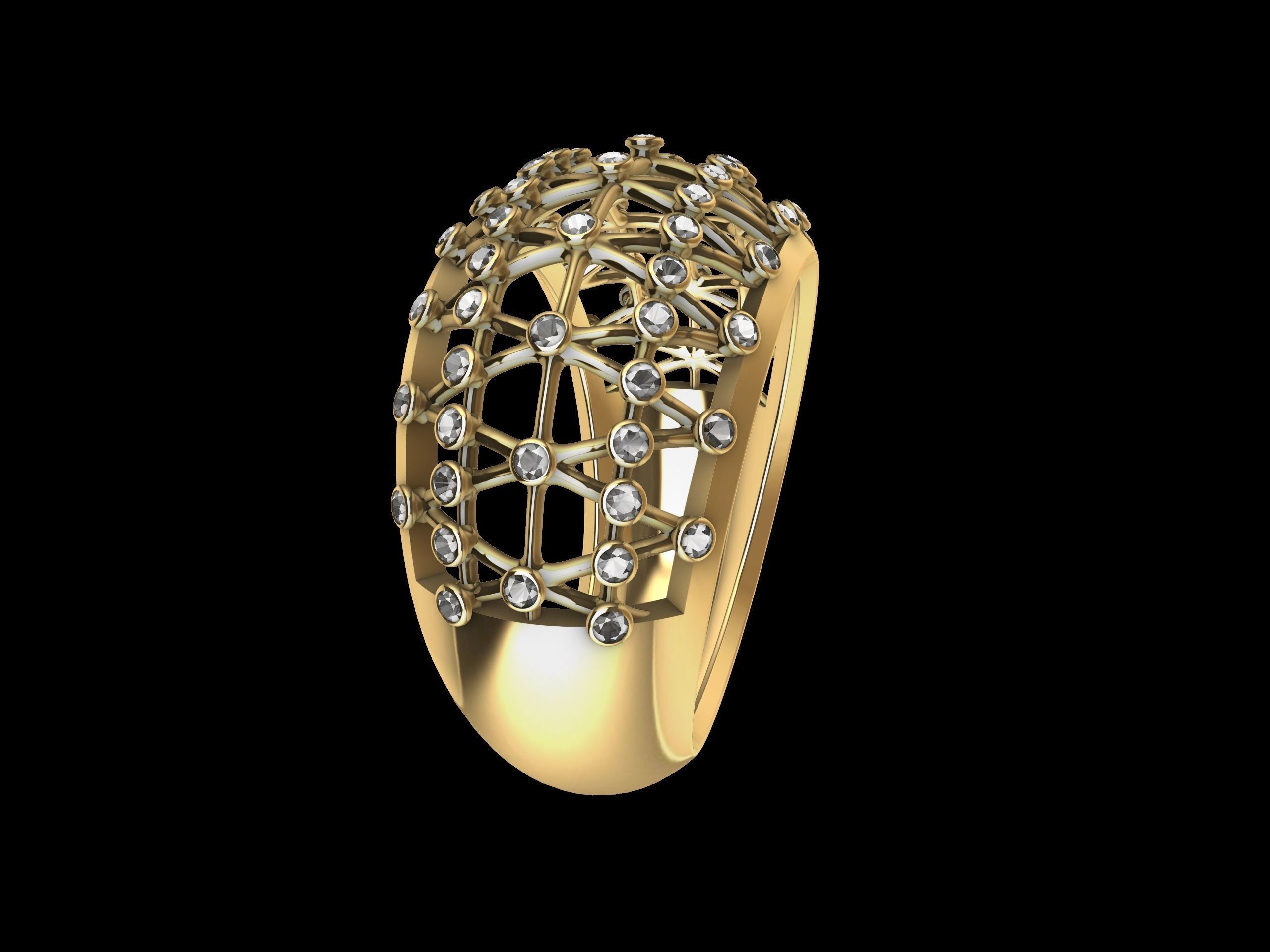 Art Deco Classic  Diamond Ring 3D print model_12