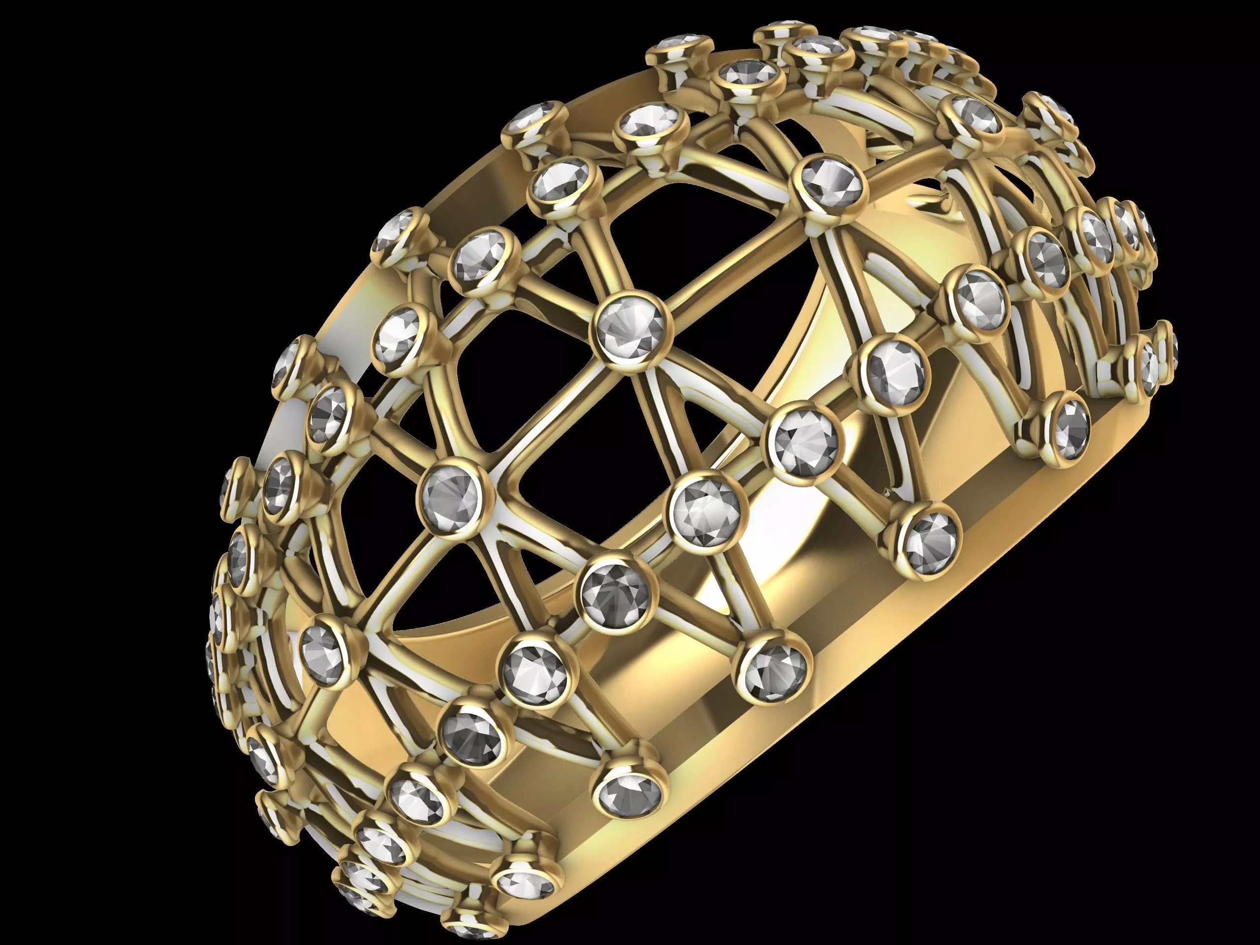 Art Deco Classic  Diamond Ring 3D print model_0