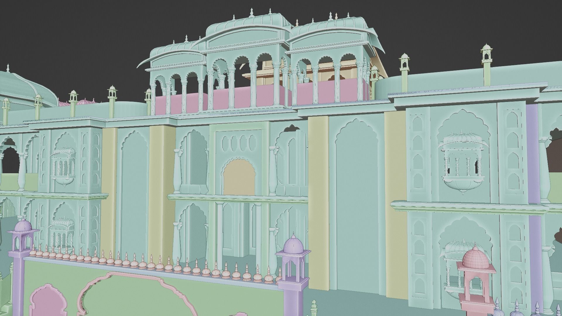 Indian architecture 3D model 3D model_9