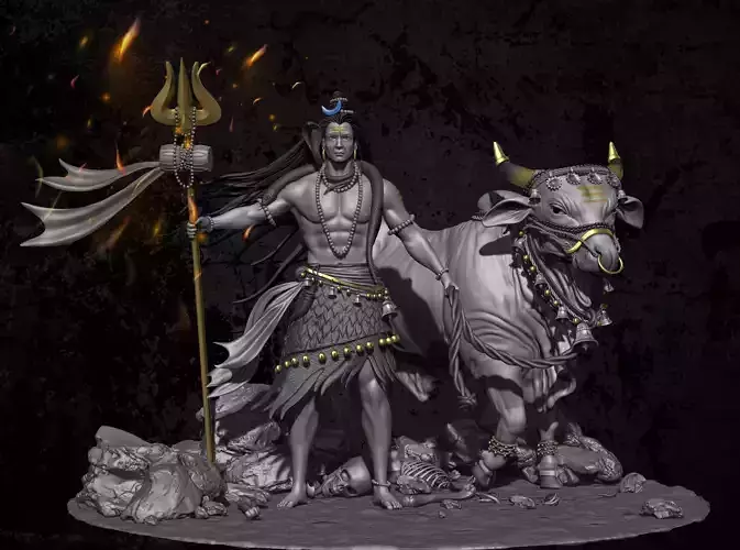 Lord Shiva and Nandi Ji  3D print model