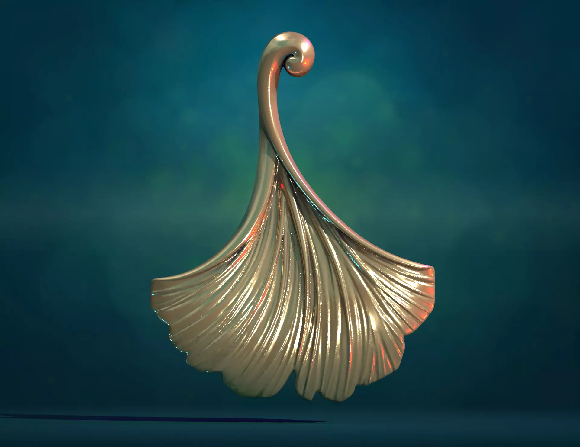 Ginkgo leaf 3D print model