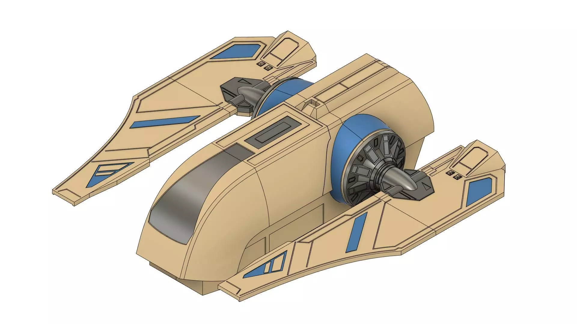 clone wars mandalorian transport speeder 3D print model
