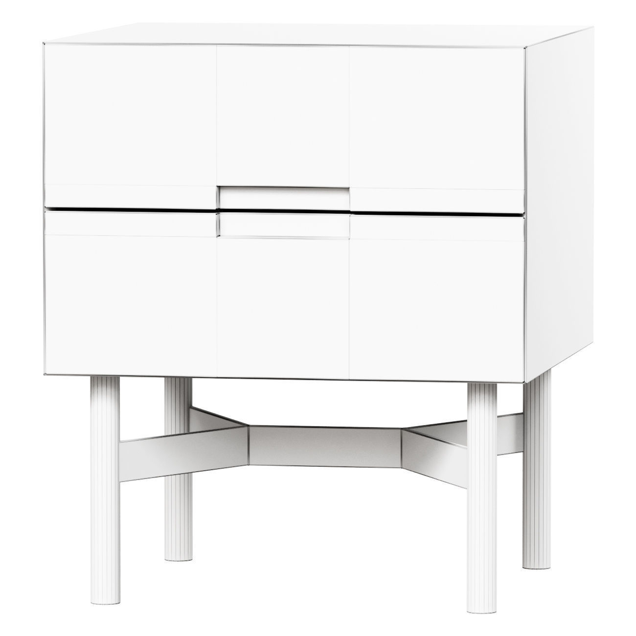 Bedside table with  drawers LORA 3D model_1