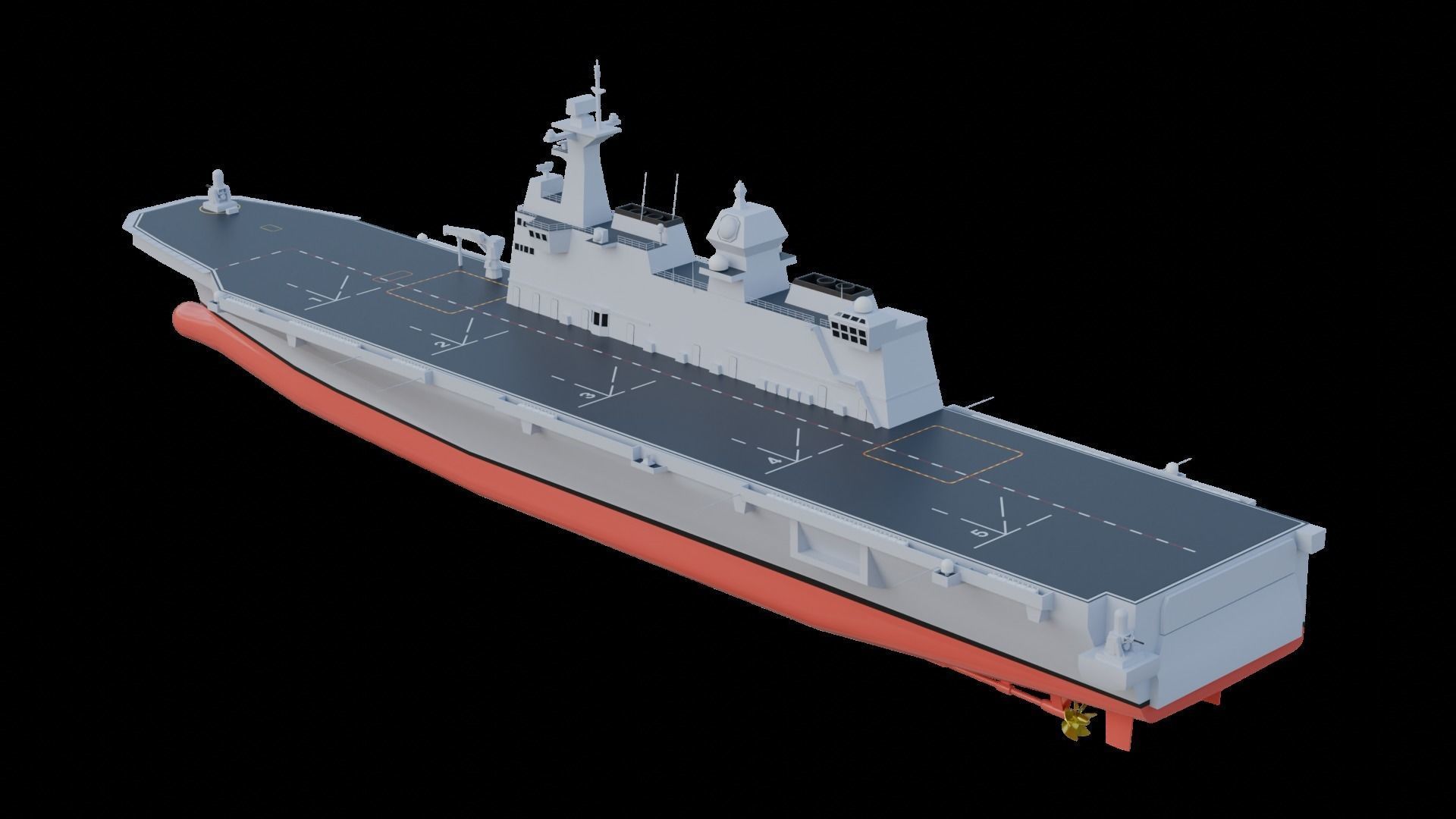 Dokdo-class  ROKS Marado amphibious assault ship Low-poly  3D model_3