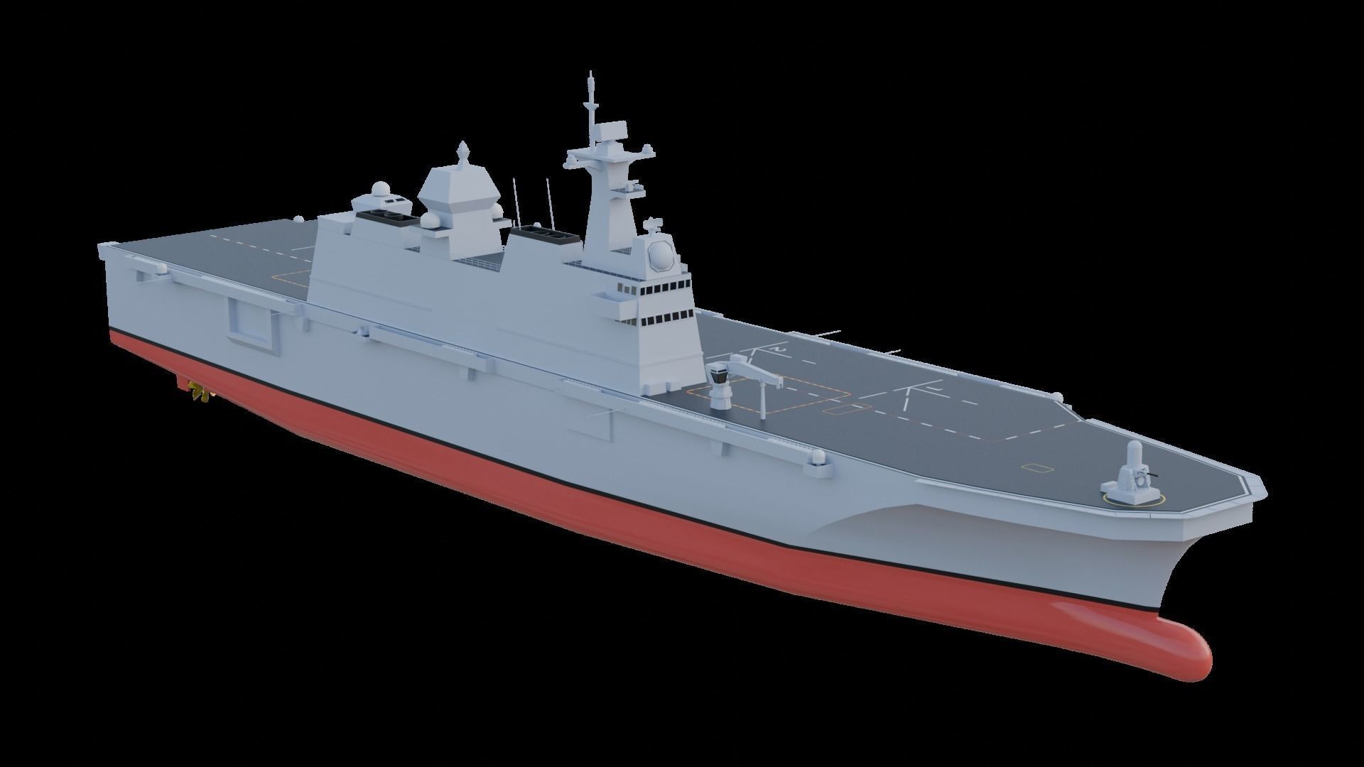 Dokdo-class  ROKS Marado amphibious assault ship Low-poly  3D model_4