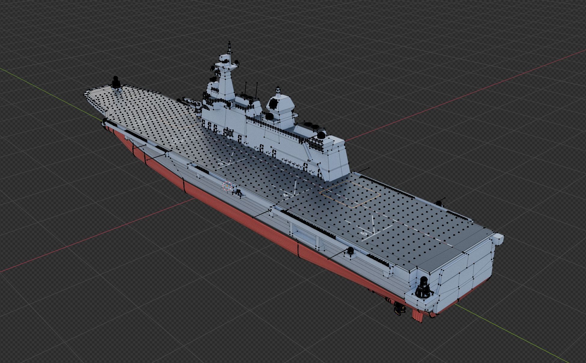 Dokdo-class  ROKS Marado amphibious assault ship Low-poly  3D model_9