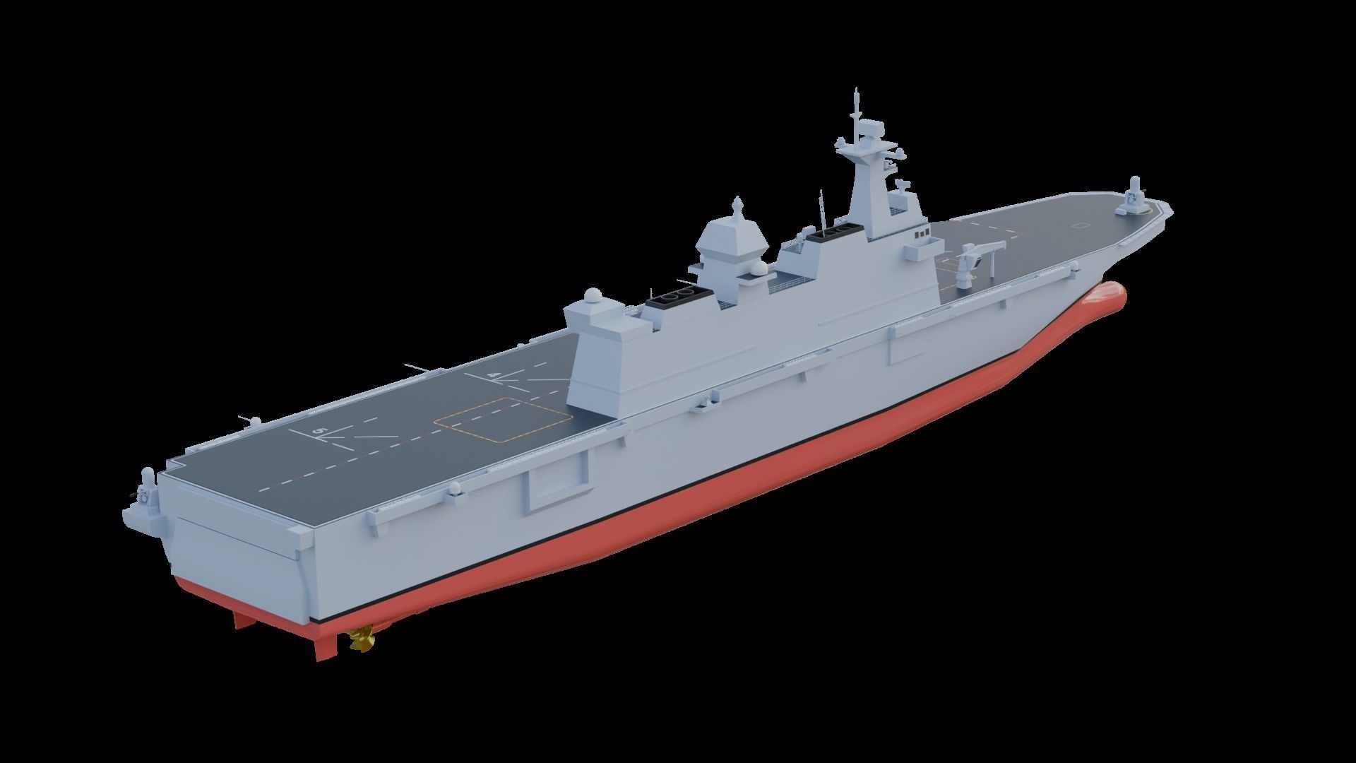 Dokdo-class  ROKS Marado amphibious assault ship Low-poly  3D model_5