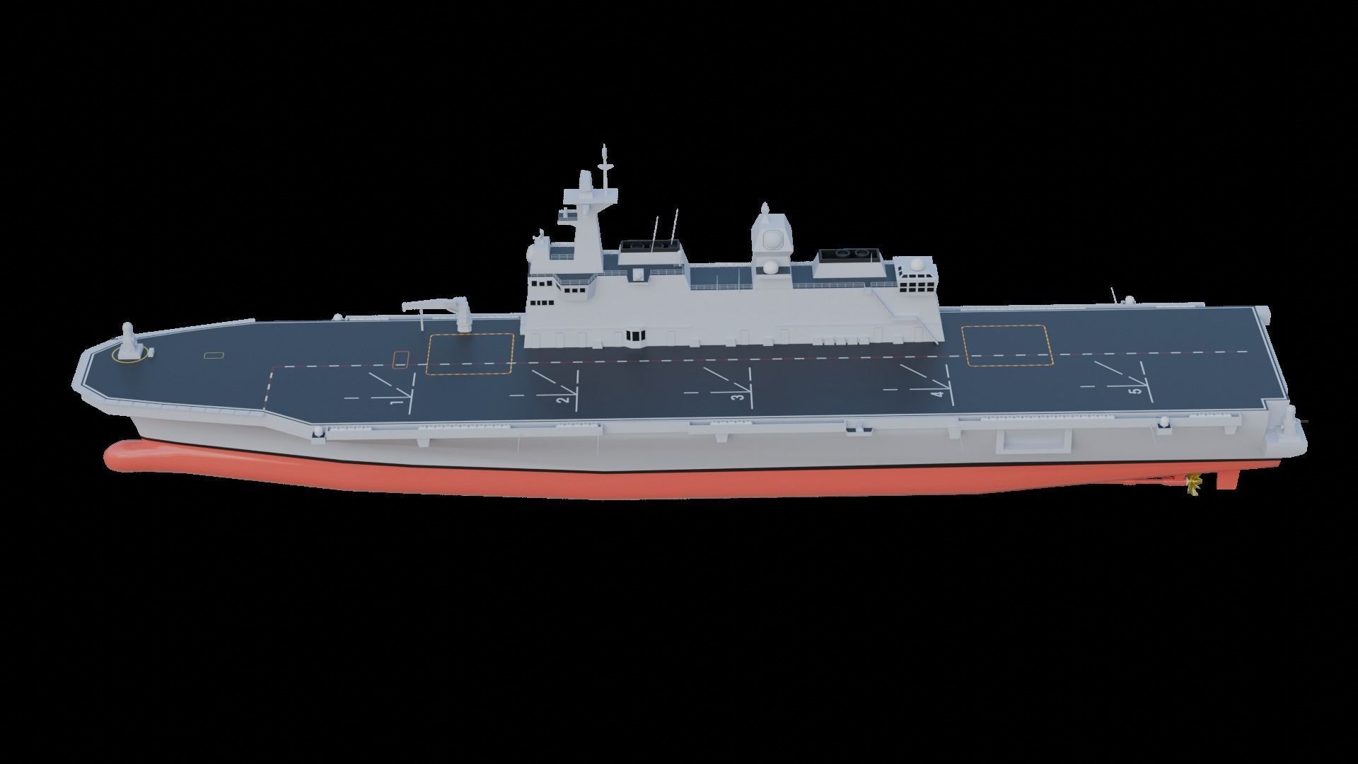 Dokdo-class  ROKS Marado amphibious assault ship Low-poly  3D model_2