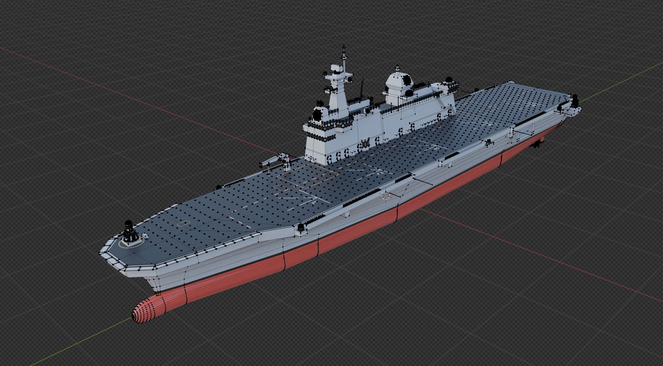 Dokdo-class  ROKS Marado amphibious assault ship Low-poly  3D model_8