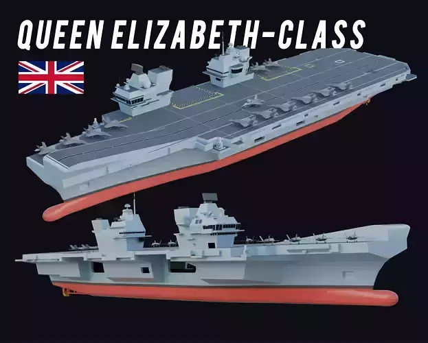 Queen Elizabeth-class aircraft carrier Low-poly