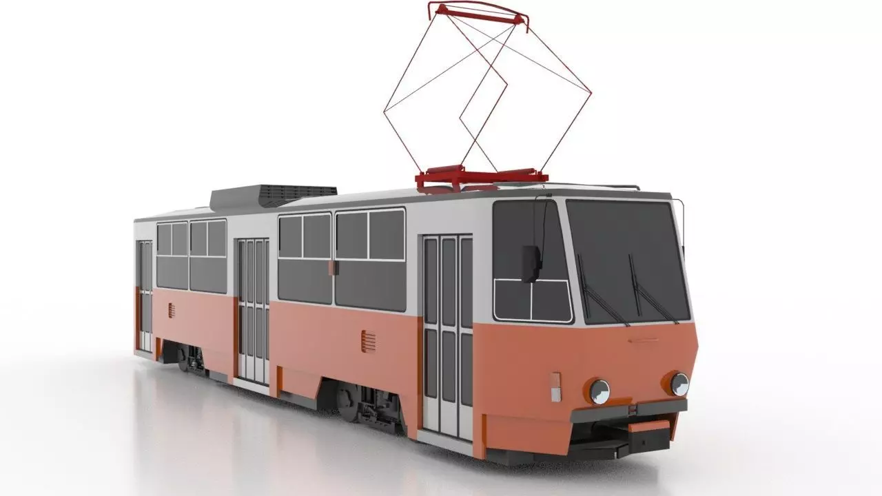 Tatra T6A2SF Low Low-poly 3D model_0