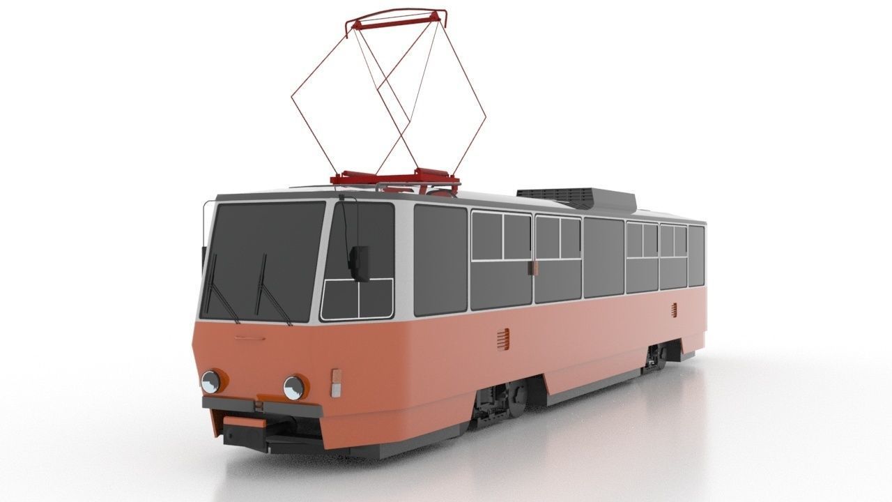 Tatra T6A2SF Low Low-poly 3D model_1