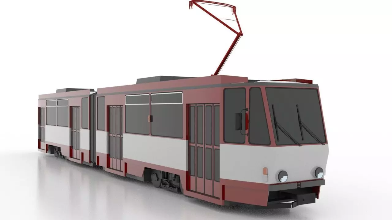 Tatra KT4DC Low Low-poly 3D model_0