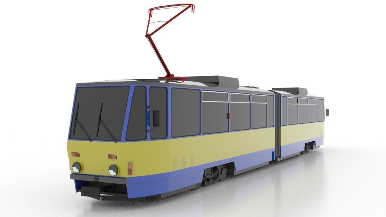 Tatra KT4DC-Z Low Low-poly 3D model_1