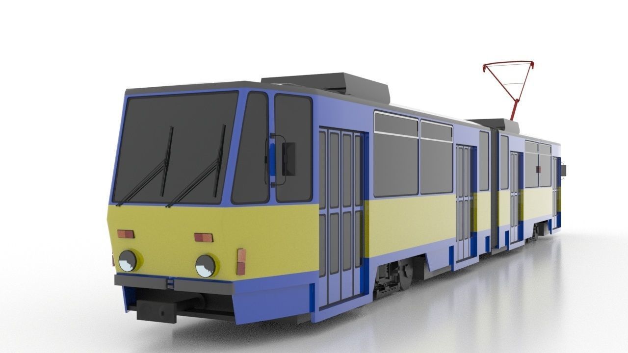 Tatra KT4DC-Z Low Low-poly 3D model_5