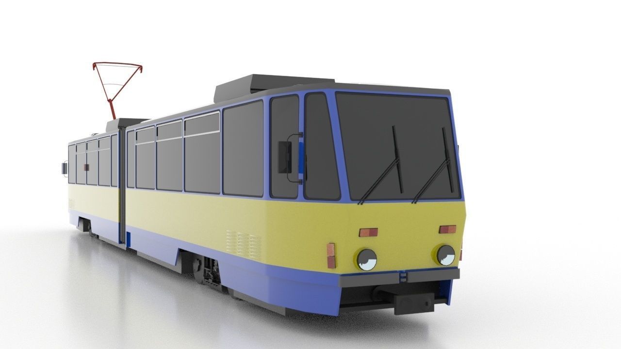 Tatra KT4DC-Z Low Low-poly 3D model_4