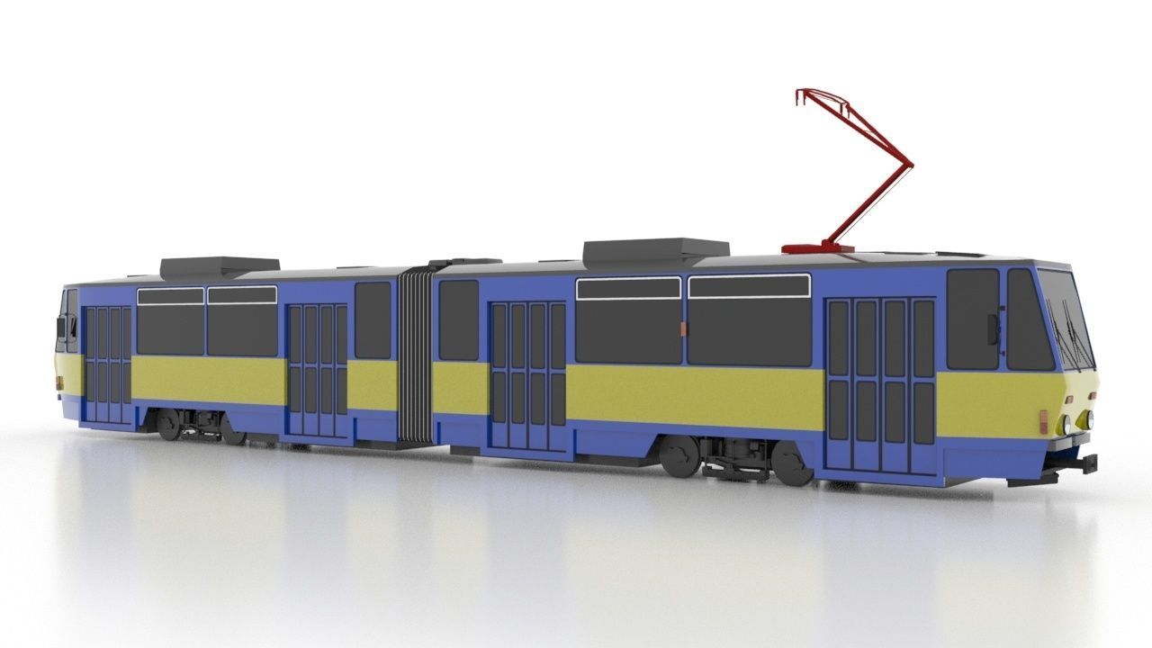 Tatra KT4DC-Z Low Low-poly 3D model_7