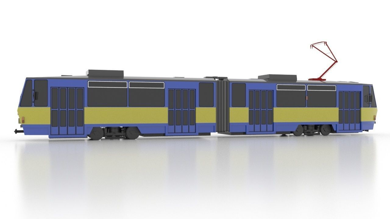 Tatra KT4DC-Z Low Low-poly 3D model_6