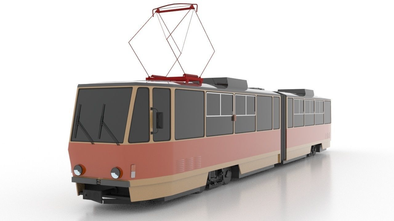Tatra KT4Dt Low Low-poly 3D model_1