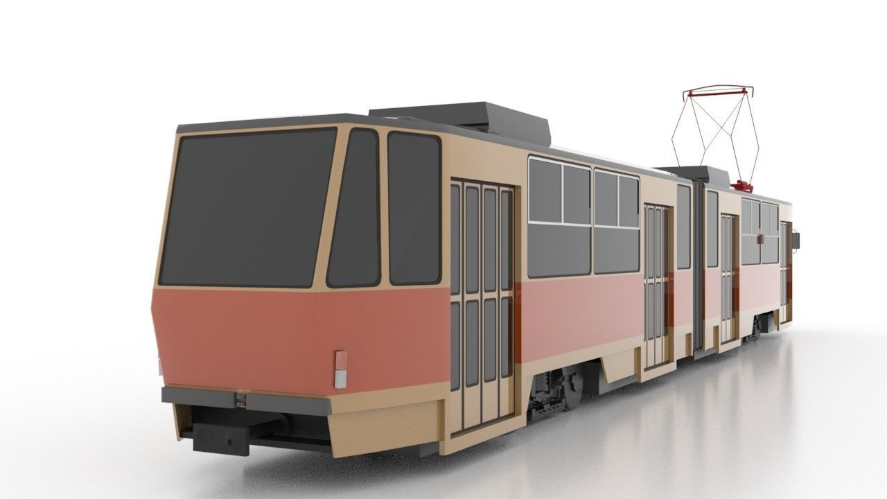 Tatra KT4Dt Low Low-poly 3D model_5