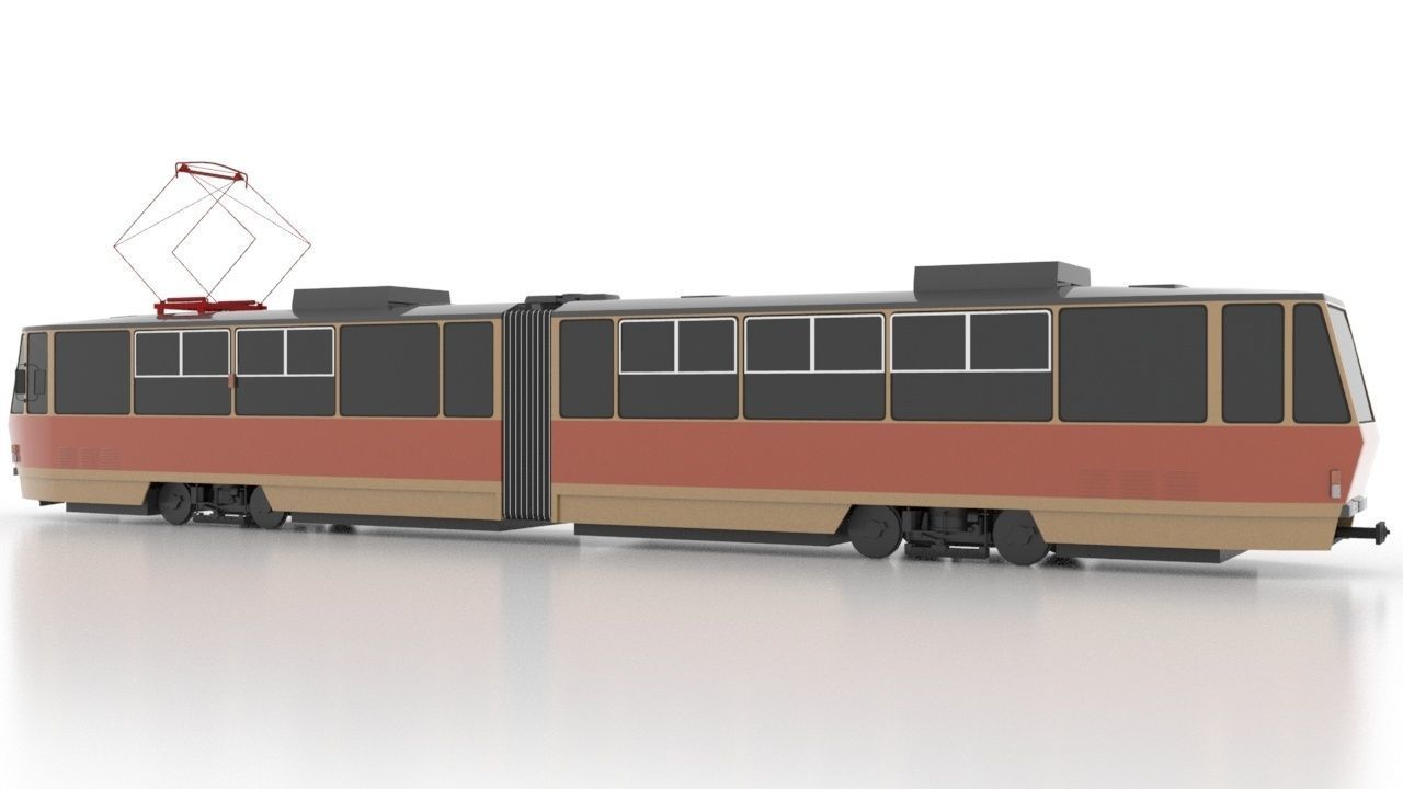 Tatra KT4Dt Low Low-poly 3D model_3