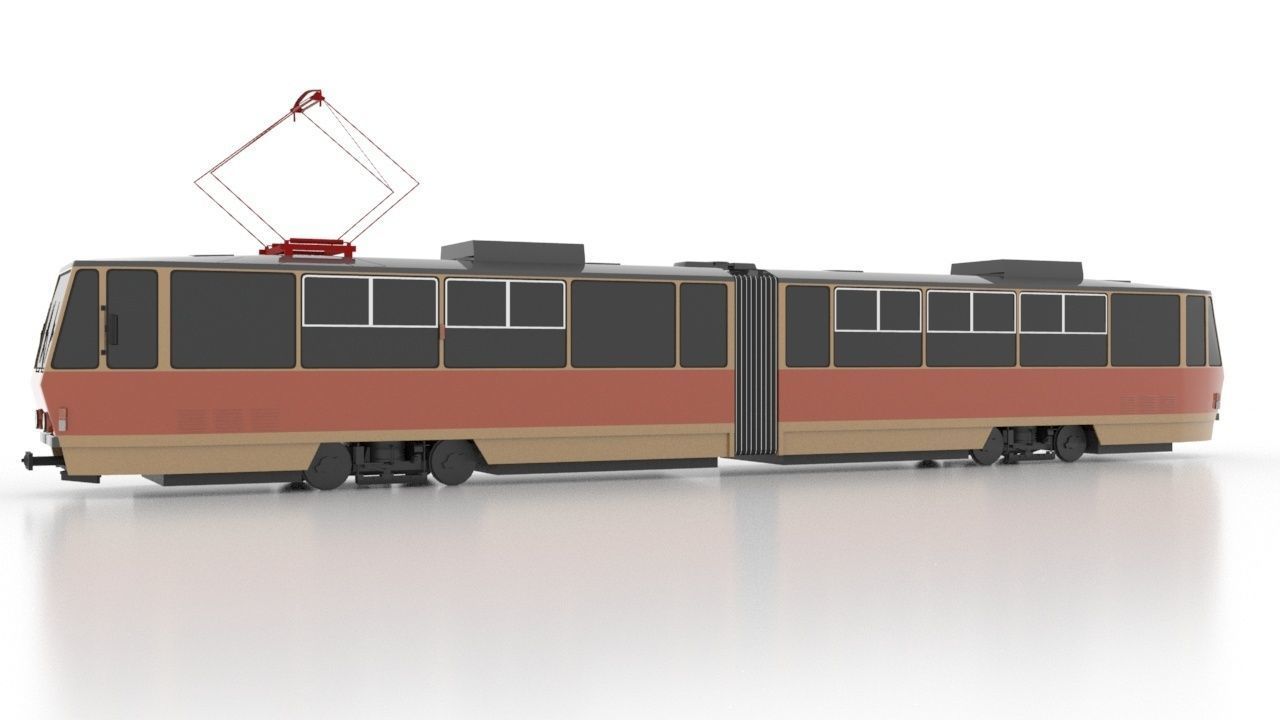 Tatra KT4Dt Low Low-poly 3D model_2