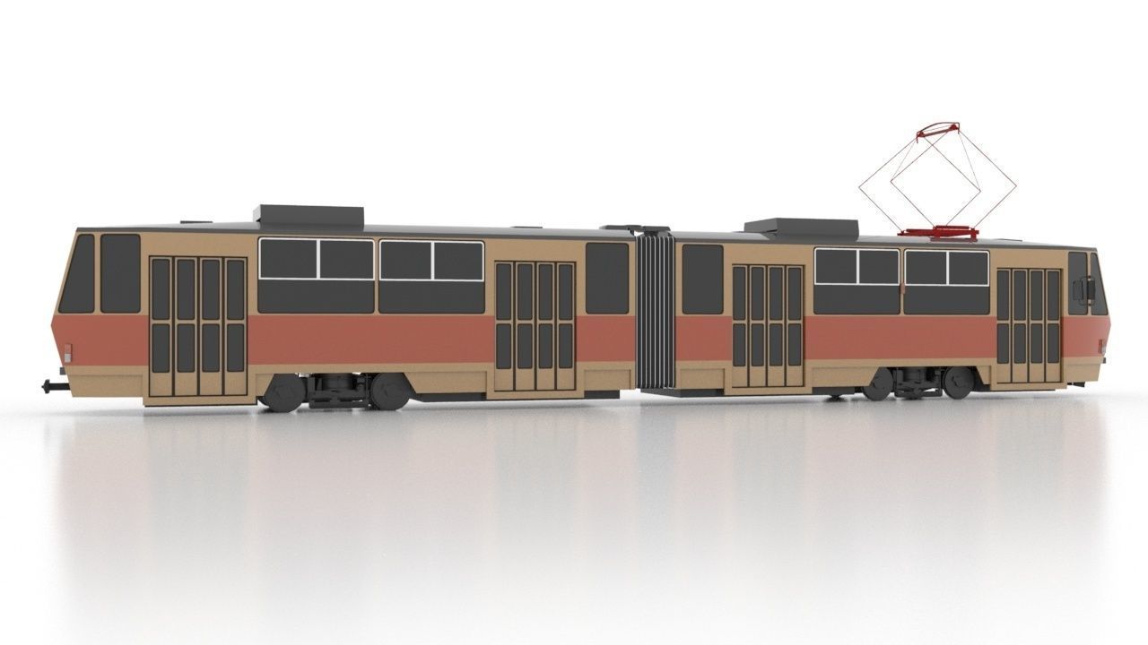 Tatra KT4Dt Low Low-poly 3D model_6