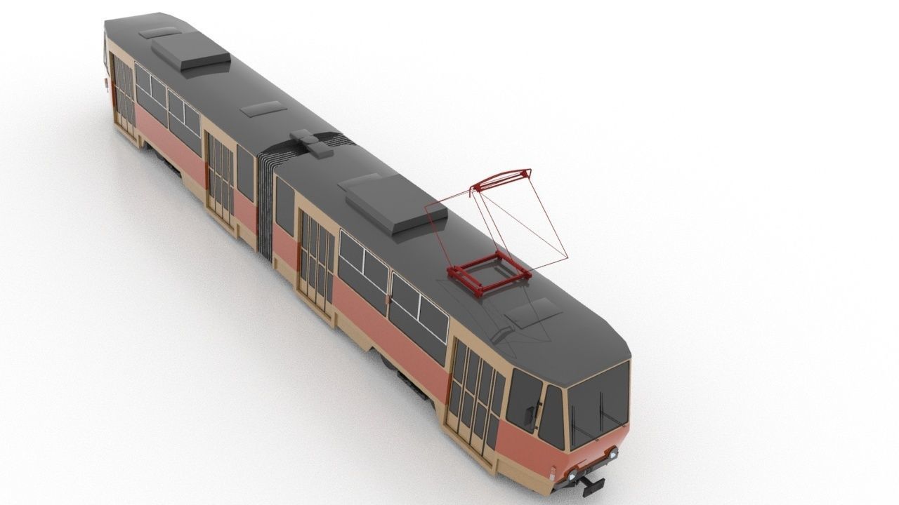 Tatra KT4Dt Low Low-poly 3D model_8