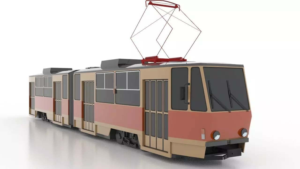 Tatra KT4Dt Low Low-poly 3D model_0