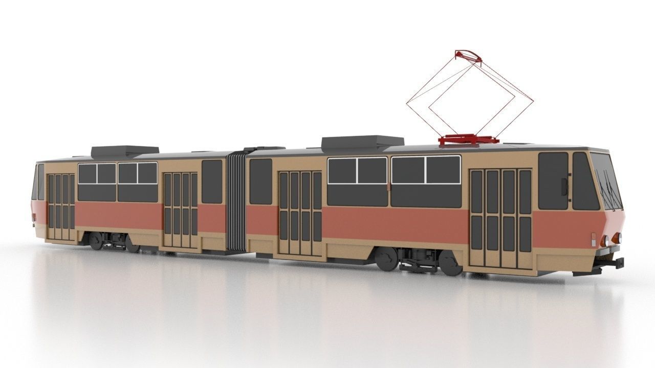 Tatra KT4Dt Low Low-poly 3D model_7
