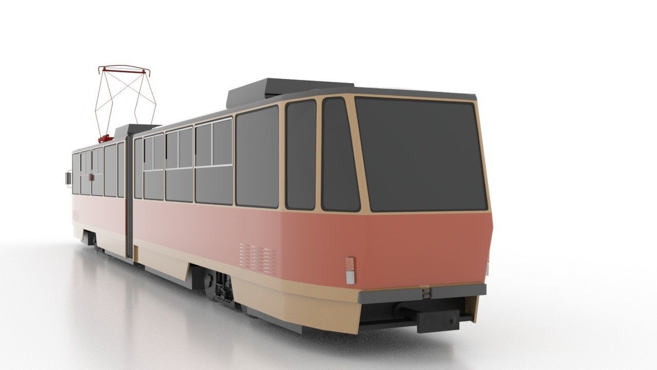 Tatra KT4Dt Low Low-poly 3D model_4