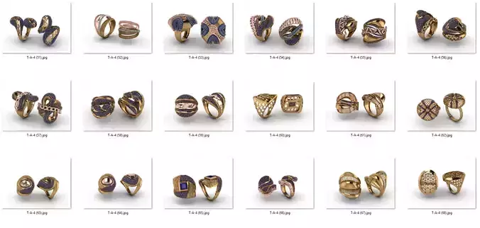 ring 50 pieces drawing 3d rihone drawing ring rings ring 