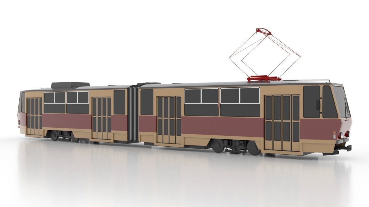 Tatra KT4SU Low Low-poly 3D model_7