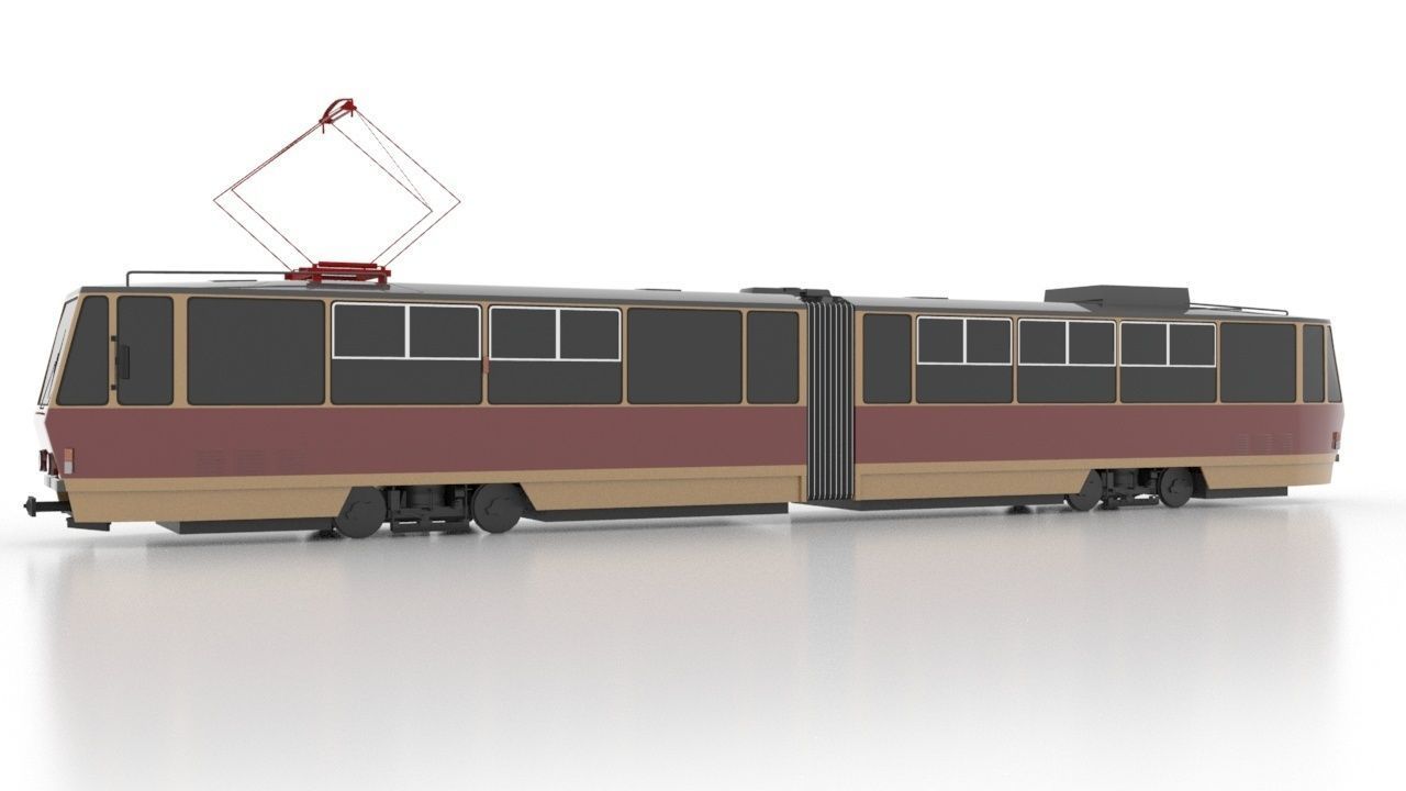 Tatra KT4SU Low Low-poly 3D model_2