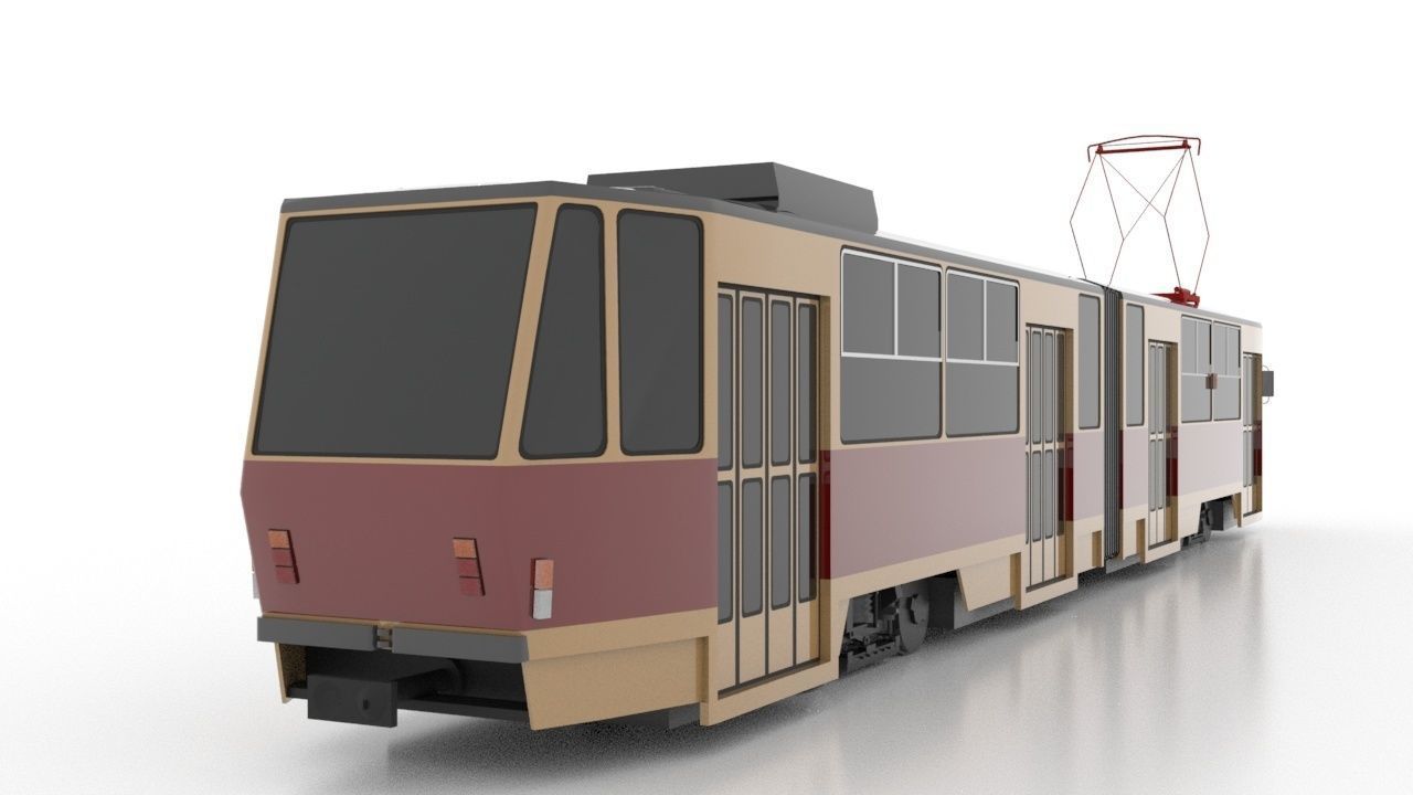 Tatra KT4SU Low Low-poly 3D model_5