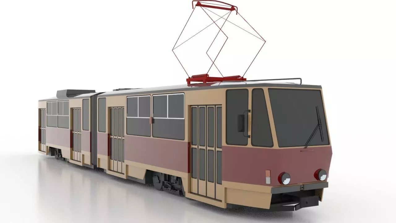 Tatra KT4SU Low Low-poly 3D model_0